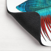 Tapis De Souris Crowntail betta fish dessin animé (Coin)