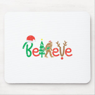 Tapis De Souris Croyez Bigfoot Sasquatch Père Noël Reindeer Noël