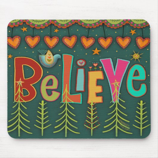 Tapis De Souris Croyez Folk Noël Inspirivity Souris Pad (Devant)