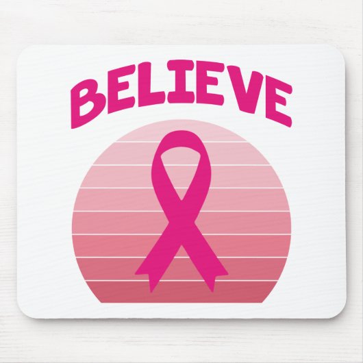 Tapis De Souris Croyez Pink Ribbon Retro (Devant)