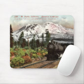 Tapis De Souris Cru 1912 du sud de Pacifique Mt. Shasta (Avec souris)