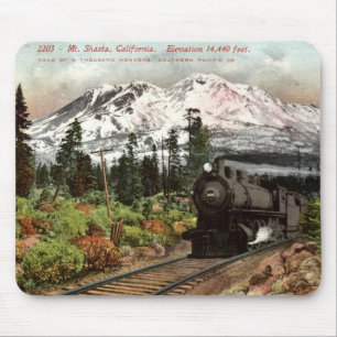 Tapis De Souris Cru 1912 du sud de Pacifique Mt. Shasta