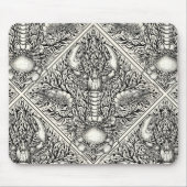 Tapis De Souris Crustacéen en noir et blanc naturel (Devant)