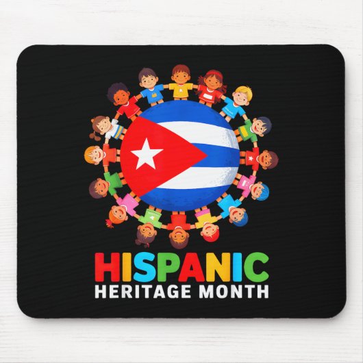 Tapis De Souris Cuban Flag Hispanic Heritage Month Cuba Boy Girl K (Devant)