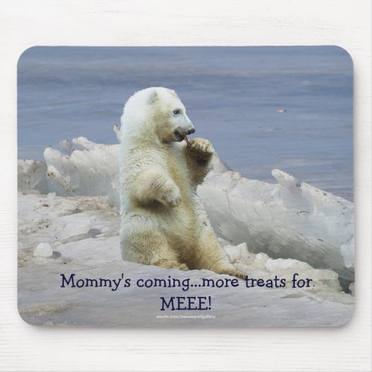 Tapis De Souris Cube Ours Polaire & Glace Arctique Drôle Mousepad (Devant)
