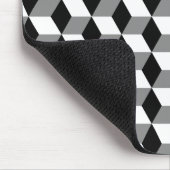 Tapis De Souris Cubes 3D gris, noir et blanc Motif (Coin)