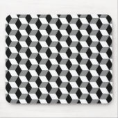 Tapis De Souris Cubes 3D gris, noir et blanc Motif (Devant)