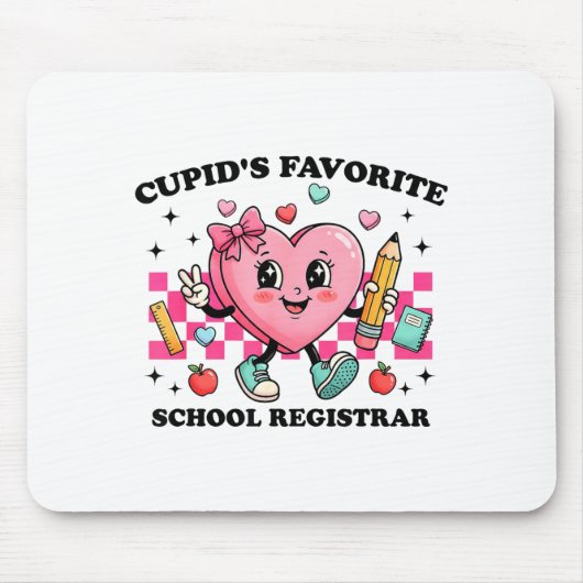 Tapis De Souris Cud’s Favorite School Registrar Valentines Funny C (Devant)