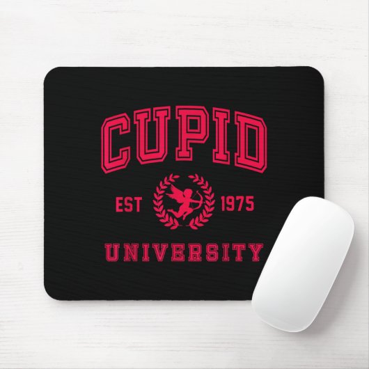 Tapis De Souris Cud University Cute Cherub Valentines Day Crest  (Avec souris)