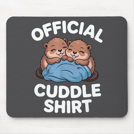 Tapis De Souris Cuddle Shirt Cute Beavers Snuggling  (Devant)