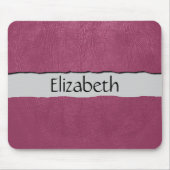 Tapis De Souris Cuir Rose, Arrière - plan Cuir, Votre Nom (Devant)