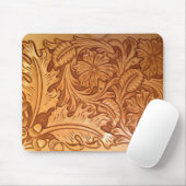 Tapis De Souris Cuir usiné rustique de pays occidental de motif (Avec souris)