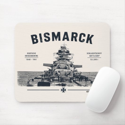 Tapis de souris cuirassé Bismarck (Avec souris)