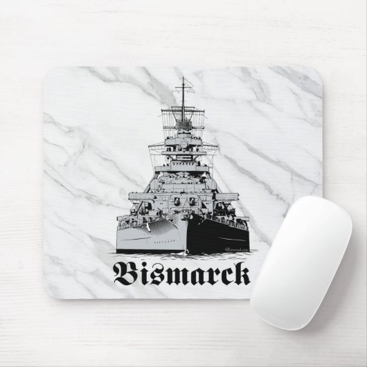 Tapis de souris cuirassé Bismarck (Avec souris)
