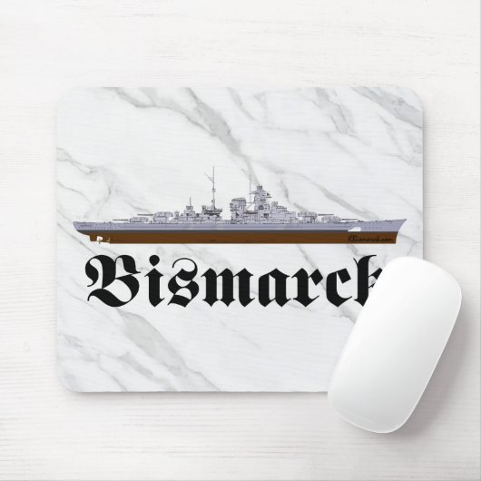 Tapis de souris cuirassé Bismarck (Avec souris)