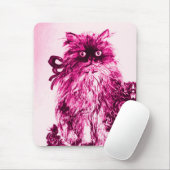 Tapis De Souris CUISINE AVEC ROSES, Aquarelle blanche rose Fuchsia (Avec souris)