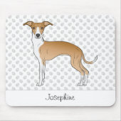 Tapis De Souris Cuisine Italienne Faune Et Blanc Greyhound Avec No (Devant)