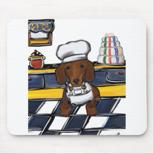 Tapis De Souris Cuisinier Doxie Rouge