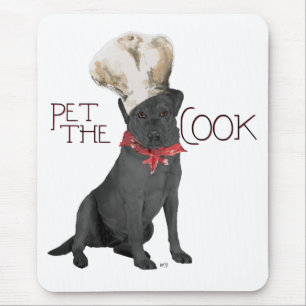 Tapis De Souris Cuisinier Labrador Retriever Noir