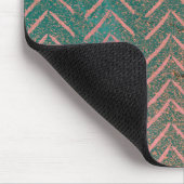 Tapis De Souris Cuivre rustique et Teal Chevron de marbre (Coin)