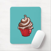 Tapis De Souris Cupcake rouge turquoise Mousepad (Avec souris)