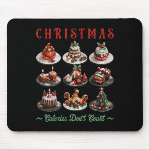 Tapis De Souris Cupcakes Noël Les calories de Noël ne comptent pas