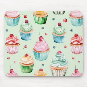 Tapis De Souris Cupcakes rose menthe