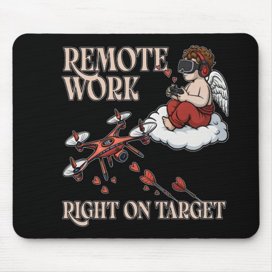 Tapis De Souris Cupid Remote Work, Valentine's Day (Devant)
