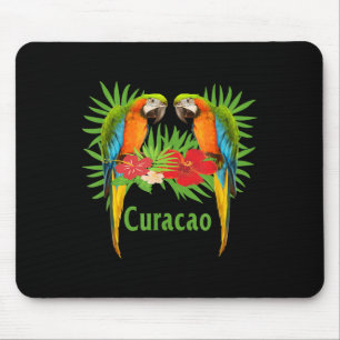 Tapis De Souris Curacao Perroquets de vacances Fleurs tropicales G
