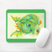 Tapis de souris Curieux Dragon Vert (Avec souris)