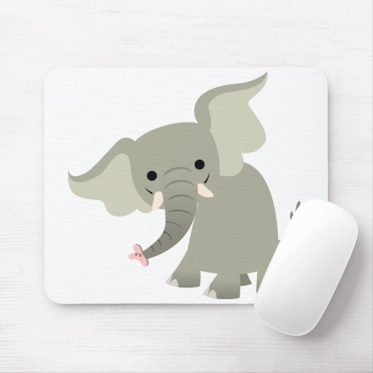 Tapis De Souris Curieux Eléphant Cartoon Mousepad (Avec souris)
