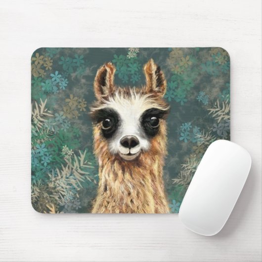 Tapis De Souris Curieux Llama Souris Pad Cadeau - Peinture (Avec souris)