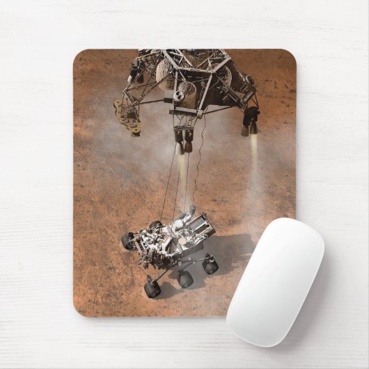 Tapis De Souris Curiosity Arrivant Sur La Surface Martienne. (Avec souris)