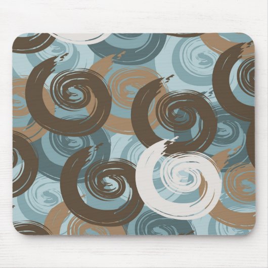 Tapis De Souris Curles Abstraites Turquoises (Devant)