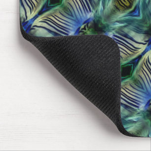 Tapis De Souris Curved transverse stripes in showy green and blue 