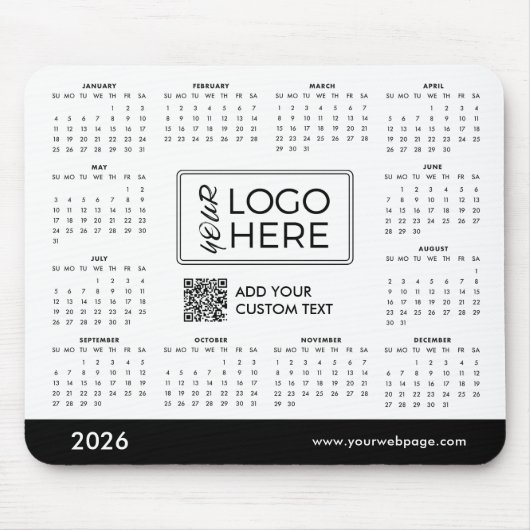 Tapis De Souris Custom 2026 Calendar Business Logo (Devant)
