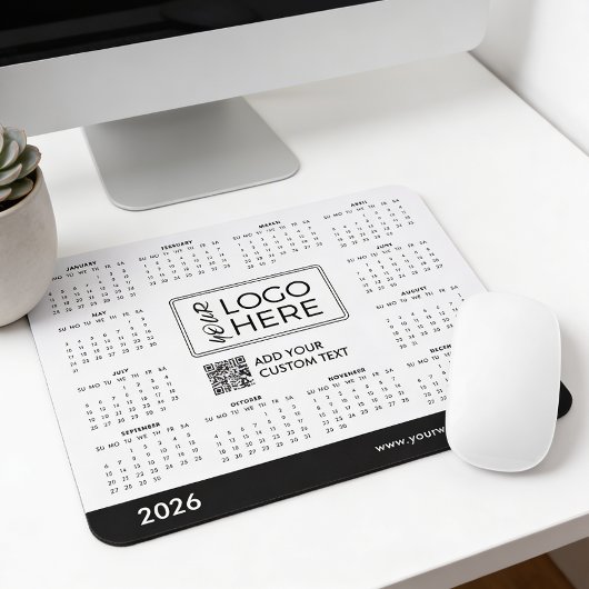 Tapis De Souris Custom 2026 Calendar Business Logo
