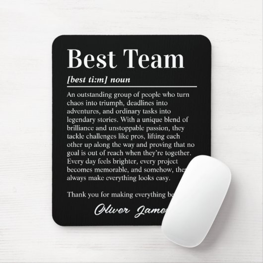 Tapis De Souris Custom Best Team Definition Employee Appreciation (Avec souris)