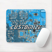 Tapis De Souris Custom Blue PCB Circuit Board for IT Pros 2 (Avec souris)