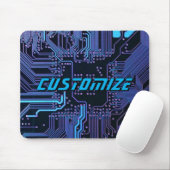 Tapis De Souris Custom Cyber Blue PCB Circuit Board Tech Art (Avec souris)