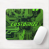 Tapis De Souris Custom Cyber Green PCB Circuit Board Tech Art (Avec souris)