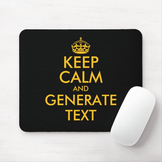 Tapis De Souris Custom keep calm mouse pad print generator (Avec souris)
