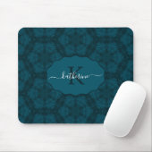 Tapis De Souris Custom Monogram Teal Navy Blue  (Avec souris)
