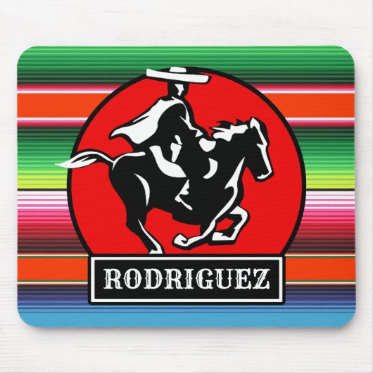 Tapis De Souris CUSTOM NAME Charro Horse Spanish Mexican Serape (Devant)