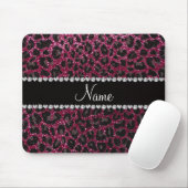 Tapis De Souris Custom name plum purple glitter leopard print (Avec souris)