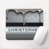 Tapis De Souris Custom Name With Dripping Liquid Metal (Avec souris)
