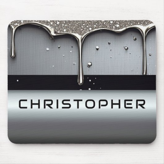Tapis De Souris Custom Name With Dripping Liquid Metal (Devant)