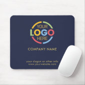 Tapis De Souris Custom Navy Blue Company Business Logo Branded (Avec souris)