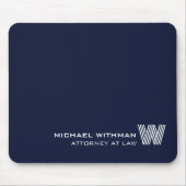 Tapis De Souris Custom NAVY BLUE LINE Monogram, Name & Profession  (Devant)