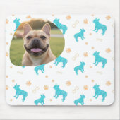 Tapis De Souris Custom Photo French Bulldog Mouse Pad Pastel Blue (Devant)